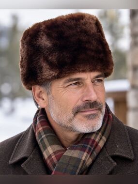 VTG 70’s Men’s Mouton Fur Cossack Hat Brown Genuine Lamb Made in Canada